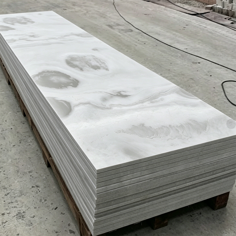 Custom Cut White Marble Texture Acrylic Integrated Panels Artificial Stone Are Suitable for Kitchen Island Countertops and Bars